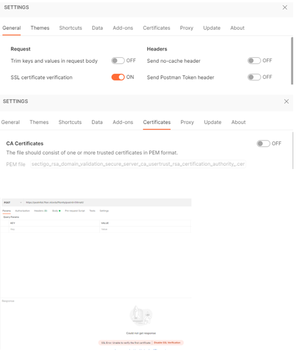 rca-knowledgebase-unable-to-find-valid-certification-path--postman-ssl-verification-on.png